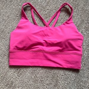 Size 6 lululemon sports bra—Sonic Pink longline energy
